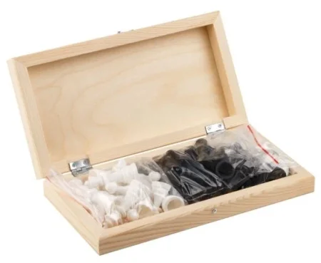 Набор игр 2 в 1 ТРИ СОВЫ "Шахматы, шашки" обиходные, пластиковые с деревянной доской 29 x 29 см RE-НИ_47879