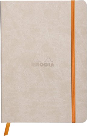 Блокнот RHODIARAMA Softcover A5 90 г/м2 80 л, в линию, на резинке, бежевый RH-117405C