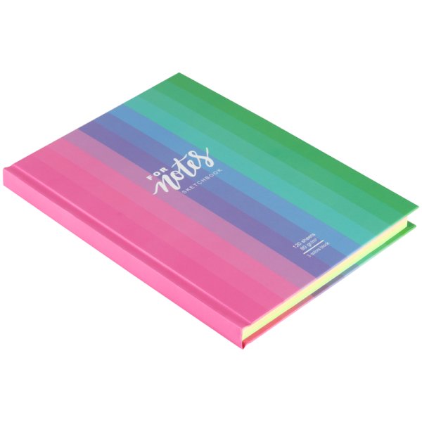 Скетчбук 120л. A5 BG "For notes" 7БЦ, 80 г/м2, матовая ламинация, трехцветный тонированный блок RE-С5т120_лм_9074