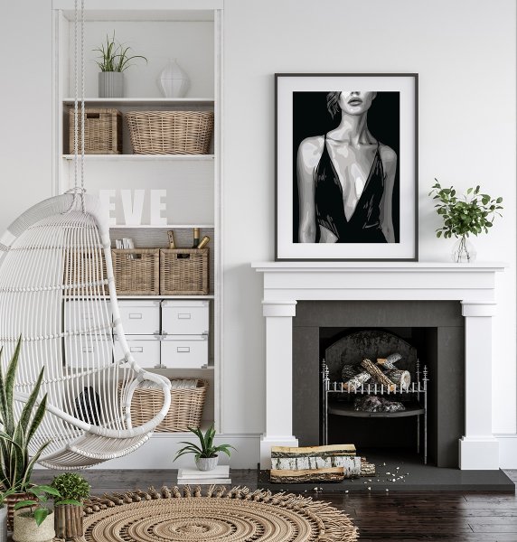 Набор для раскрашивания по номерам (холст на подрамнике) ФРЕЯ 50 х 40 см "Черно-белая тайна" PNB/PL-348