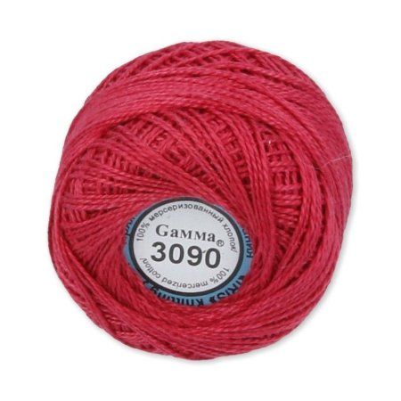 Пряжа GAMMA Ирис 100% хлопок 1 x 10 г 82 ± 3 м №3090 гр.малиновый GAM-IRI-1-3090