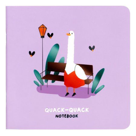 Записная книжка 170 x 170 мм 40л. MESHU "Quack-Quack" 80 г/м2 на скрепке, soft-touch, выб. УФ-лак, без линовки RE-MS_53372