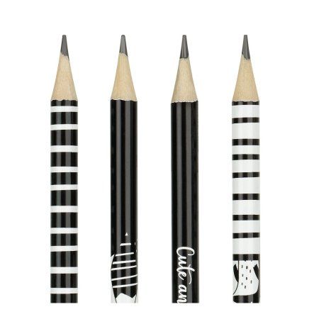 Карандаш ч/г MESHU "Black&white" HB заточенный, с печатью, с ластиком, ассорти RE-MS_47220 Карандаш ч/г MESHU "Black&white" HB заточенный, с печатью, с ластиком, ассорти RE-MS_47220