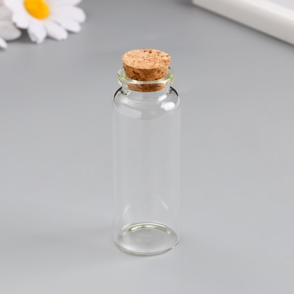 Декор для творчества "Бутылочка с пробкой" 40 мл 8 х 3 х 3 см стекло набор 3 шт SIM-9769444