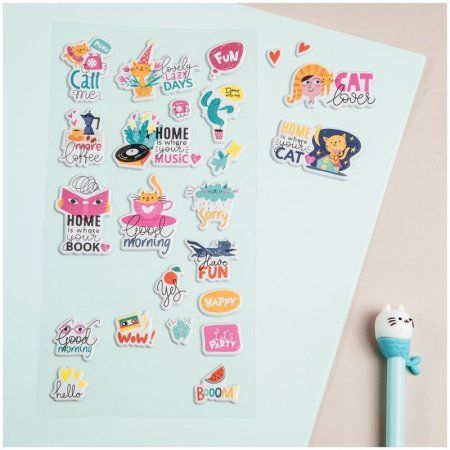 Наклейки объемные MESHU "Cat lover" 10 x 19 см RE-MS_36927