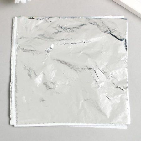 Поталь для декорирования набор 50 листов "Серебро" 14 х 14 см SIM-6977272 Поталь для декорирования набор 50 листов "Серебро" 14 х 14 см SIM-6977272