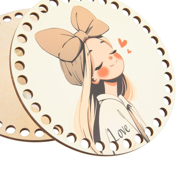 Набор донышек для вязания Love2art "Матовый" d 15 х 0.4 см 2 шт фанера 02 Милашка ДВ-02-02