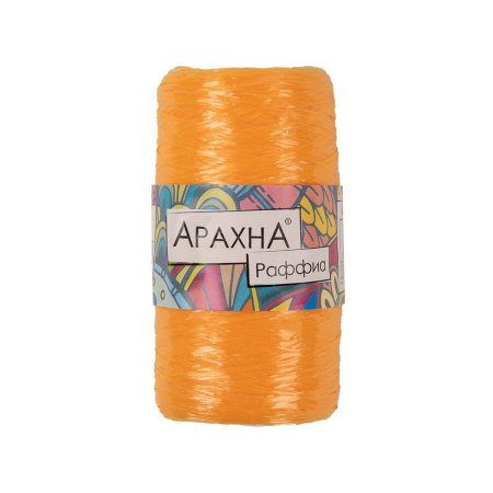 Пряжа ARACHNA Raffia 100% полипропилен 1 x 50 г 200 ± 12 м №37 св.оранжевый ARA-RAF-37