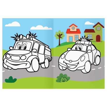 Раскраска с цв. фоном А4 ТРИ СОВЫ "Транспорт" 16 стр. RE-PцА4_57764