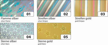 Картон голографический FOLIA 230 г/м2 50 x 70 см, 1 лист, Flame silver/серебряное пламя FL-301001