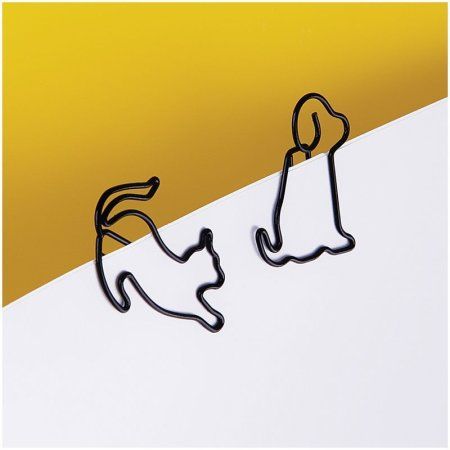Скрепки фигурные 19 мм MESHU "Cat&Dog" 4 шт пакет с европодвесом RE-MS_41593