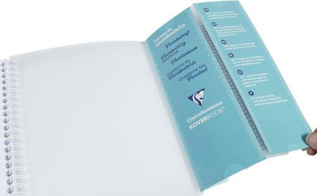 Блокнот-словарь CLAIREFONTAINE Koverbook 50л. 11 x 17 см на гребне, прозрачная пластиковая обложка RH-141820C