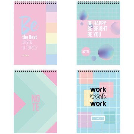 Блокнот А6 60л. BG "Pastel notes" на гребне RE-Б6гр60 8888