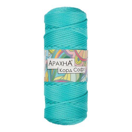 Пряжа ARACHNA Cord Soft 100% полиэфир 1 x 230 ± 10 г 100 ± 5 м №170 бирюзовый ARA-COR-S-170