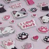 Наклейки объемные MESHU "Love Paws" 10 x 23 см, с блестками, инд. уп., европодвес RE-MS_66577