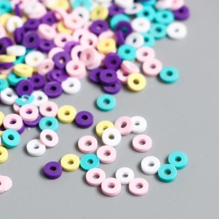 Бусины для творчества PVC "Колечки жёлто-фиолетовые" ≈ 330 шт 0.1 x 0.4 x 0.4 см SIM-9127293