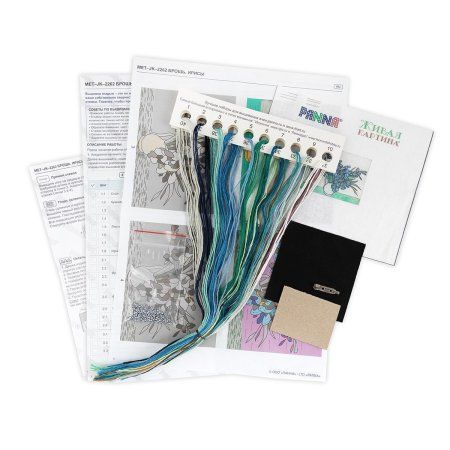 Набор для вышивания PANNA Живая картина. Брошь. Ирисы 6 х 5 см MET-JK-2262