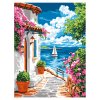 Картина по номерам на картоне ТРИ СОВЫ "Греческая улочка" 30 x 40 см с акриловыми красками и кистями RE-КК3040_57391