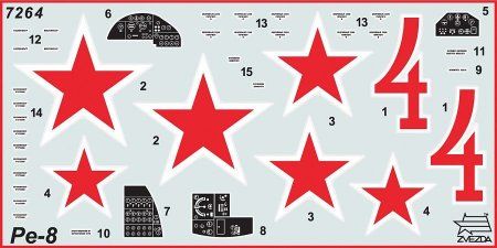 Сборная модель: Советский дальний бомбардировщик ПЕ-8, З-7264