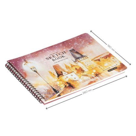 Скетчбук для акварели 20л. 260 x 190 мм Greenwich Line "Winter town" 200 г/м2 на гребне RE-SkBWw_37696