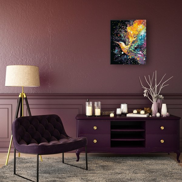 Набор для раскрашивания по номерам (с краской-металлик) ФРЕЯ 50 х 40 см "Красочная колибри" PNB/PLZ-288