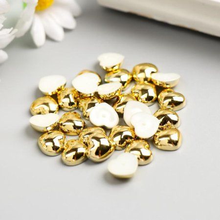 Декор для творчества пластик "Сердца" золото 30 шт 1 x 1 см SIM-4444901