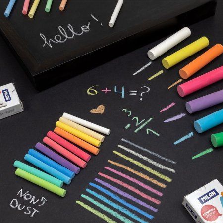 Мелки школьные MILAN 10 цв, круглые, антипыль, карт.упаковка ML-245210 Мелки школьные MILAN 10 цв, круглые, антипыль, карт.упаковка ML-245210