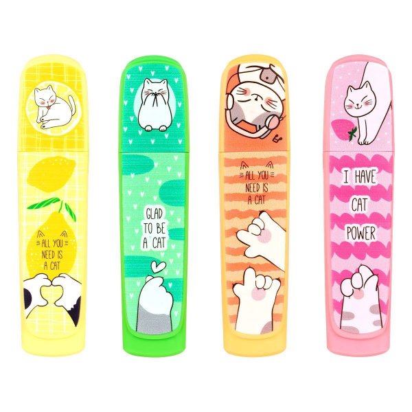 Набор текстовыделителей MESHU "Cat s paw" 4 цв 1-5 мм, неоновые цвета, ПВХ бокс с европодвесом RE-MS_76351