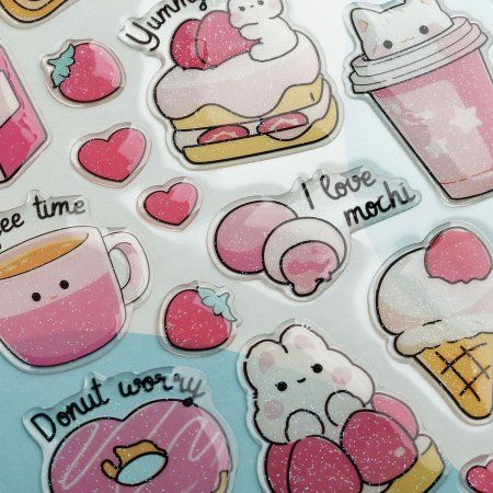 Наклейки гелевые MESHU "Sweet mood" 10 x 23 см, пакет европодвес RE-MS_57669