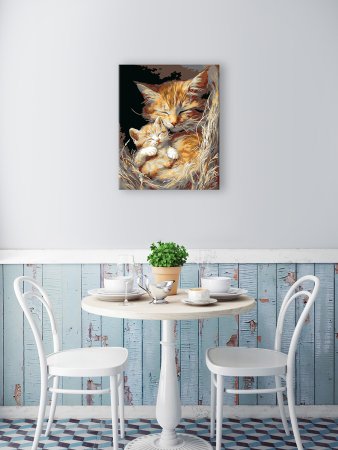 Набор для раскрашивания по номерам (холст на подрамнике) ФРЕЯ 50 х 40 см "Мамина забота" PNB/PL-362