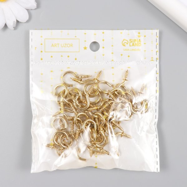 Винт-крючок для крепления картин фоторамок 1,1 × 2,5 см 50 шт SIM-7817245