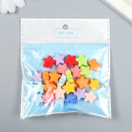 Декор для творчества пластик "Матовая звёздочка" 30 шт МИКС 0.6 x 1.5 x 1.5 см SIM-9233546