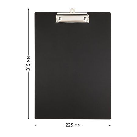 Планшет с зажимом A4 СТАММ 1000 мкм, пластик, черный RE-ММ-32248