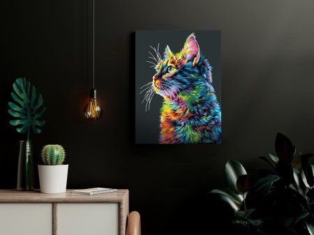 Набор для раскрашивания по номерам (черный холст) ФРЕЯ 40 х 30 см "Портрет котика" PNB/PMB-294