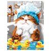 Картина по номерам на картоне ТРИ СОВЫ "Котик в ванной" 30 x 40 см, краски и кисть RE-КК3040_57072