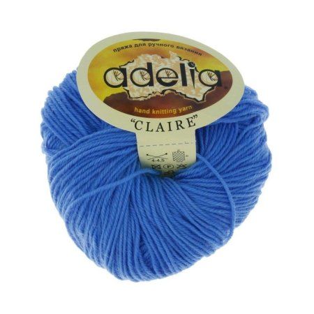 Пряжа ADELIA Claire 50% шерсть, 50% акрил 1 х 50 г 138 м ± 5 м №309 яр.голубой ADE-CLA-309
