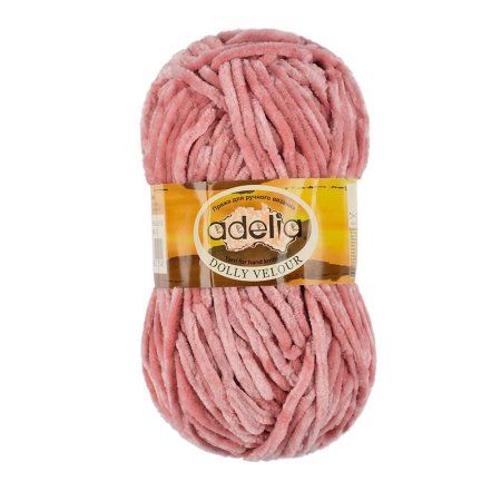 Пряжа ADELIA Dolly Velour 100% микрополиэстер 1 х 100 г 93 ± 6 м №04 пудровый ADE-DOL-VEL-04