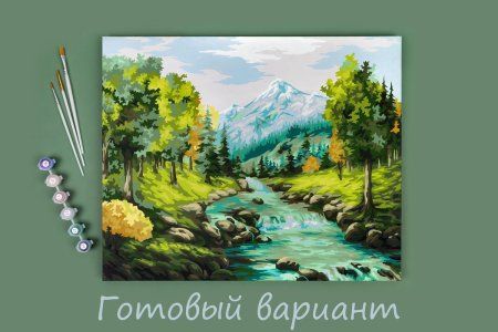 Набор для раскрашивания по номерам (холст на подрамнике) ФРЕЯ 50 х 40 см "Горная речка" PNB/PL-078