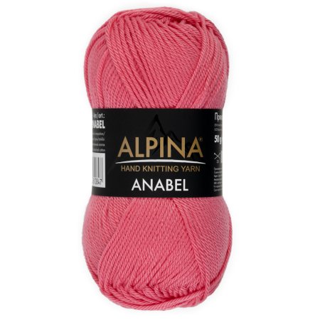 Пряжа ALPINA Anabel 100% мерсеризованный хлопок 1 х 50 г 120 ± 6 м №303 розовый ALP-ANA-303