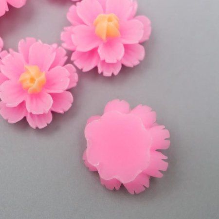 Кабошон "Цветочек" 13 мм розовый SIM-6245153