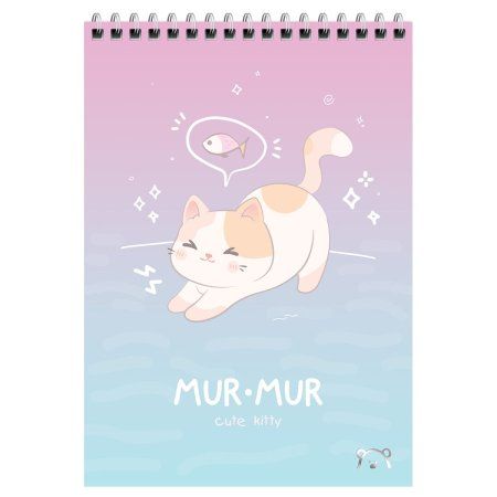 Блокнот А5 60л. MESHU "Cute kitty" на гребне, пластиковая обложка RE-MS_55025