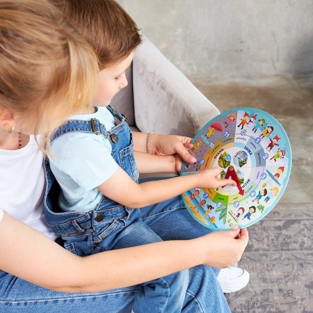 Обучающая игра "ЧАСЫ. Времена года. Режим дня", двусторонние KOR-03597