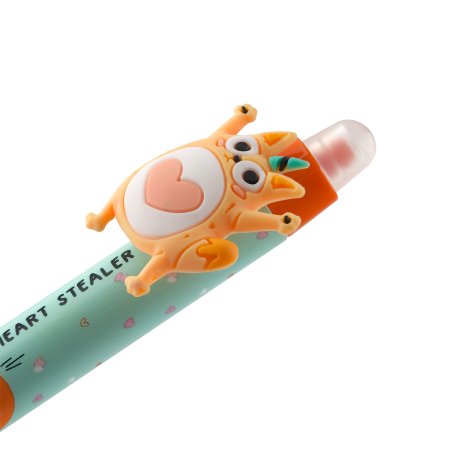 Ручка гелевая стираемая автоматическая MESHU "Cool cats" синяя, 0.5 мм, корпус ассорти, с топпером RE-MS_55635