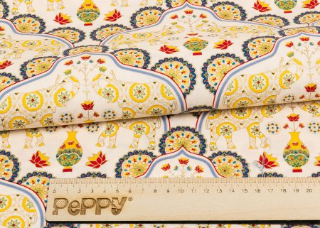 Ткань для пэчворка PEPPY ИНДИЙСКОЕ САРИ 50 x 55 см 146 ± 5 г/м2 100% хлопок ИС-10 синий