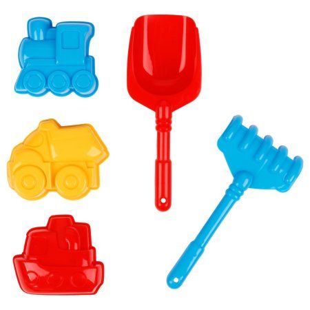 Набор для песка ТРИ СОВЫ "Транспорт" 8 предметов (ведро, мельница, сито, грабли, совок, 3 формочки) RE-ПИО_011