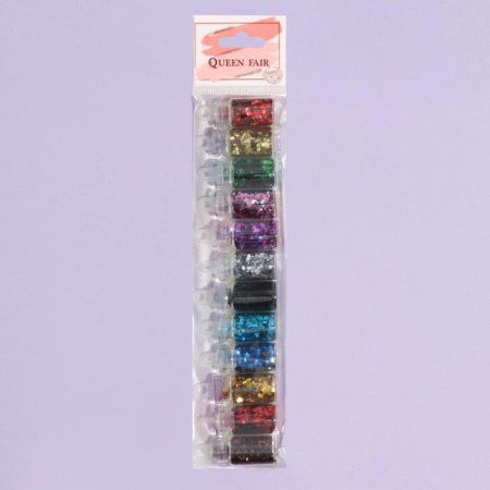 Блестки для ногтей набор 12 бутылочек крупные шестигранные разноцветные QF SIM-604250 Блестки для ногтей набор 12 бутылочек крупные шестигранные разноцветные QF SIM-604250