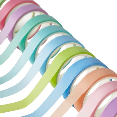 Набор клейких декоративных лент MESHU "Macaron" 12 шт бумажный бокс RE-MS_64832