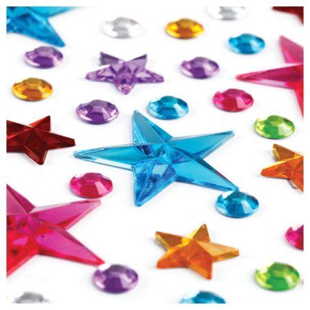 Наклейки акриловые MESHU "Shiny stars" 25 x 10 см, стразы, 137 накл, инд. уп., европодвес RE-MS_46775