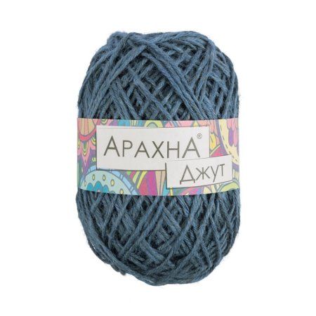 Пряжа ARACHNA Jute 100% джут 1 x 100 ± 10 г 90 ± 5 м №010 мор. волна ARA-JUT-010