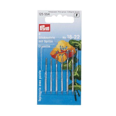 Иглы PRYM для ручного шитья острые №18-22 70/80/127 мм 6 шт в блистере 125554